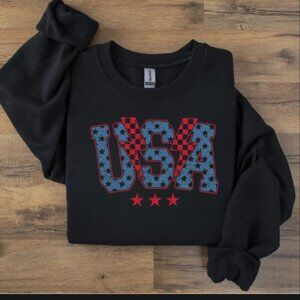 USA Sweatshirt Checkered Bolt (Color: Black/New)
